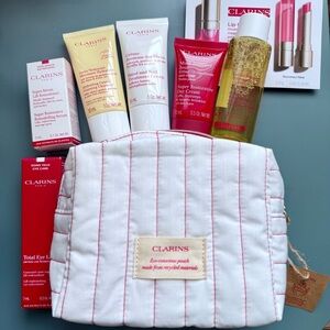 Clarins Skincare Delux Set with Pouch Bag